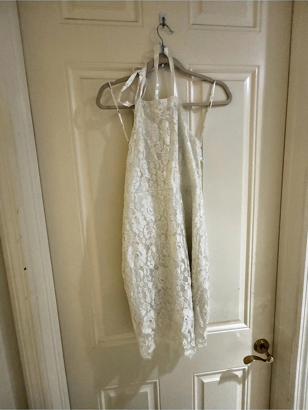 Lulus White Lace Halter Midi Dress